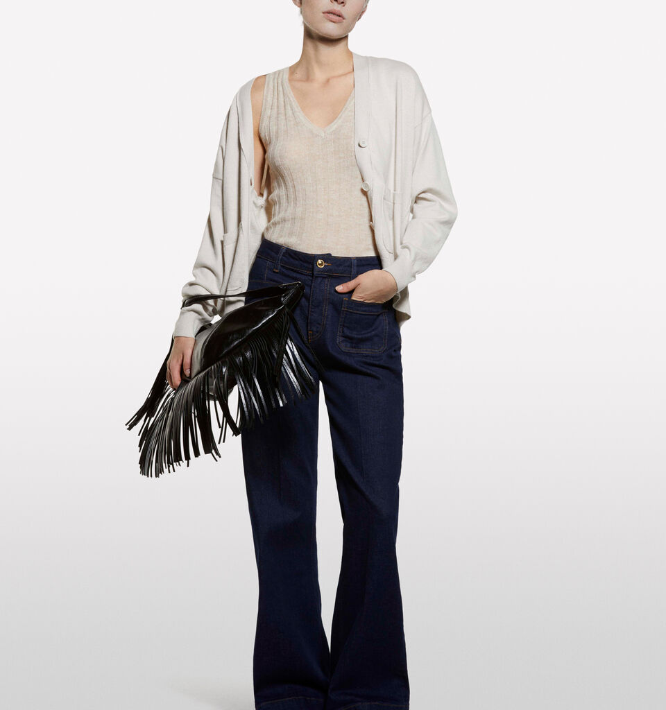 Dove gray oversize fit cardigan - women's cardigans - Beige | Sisley image number 1